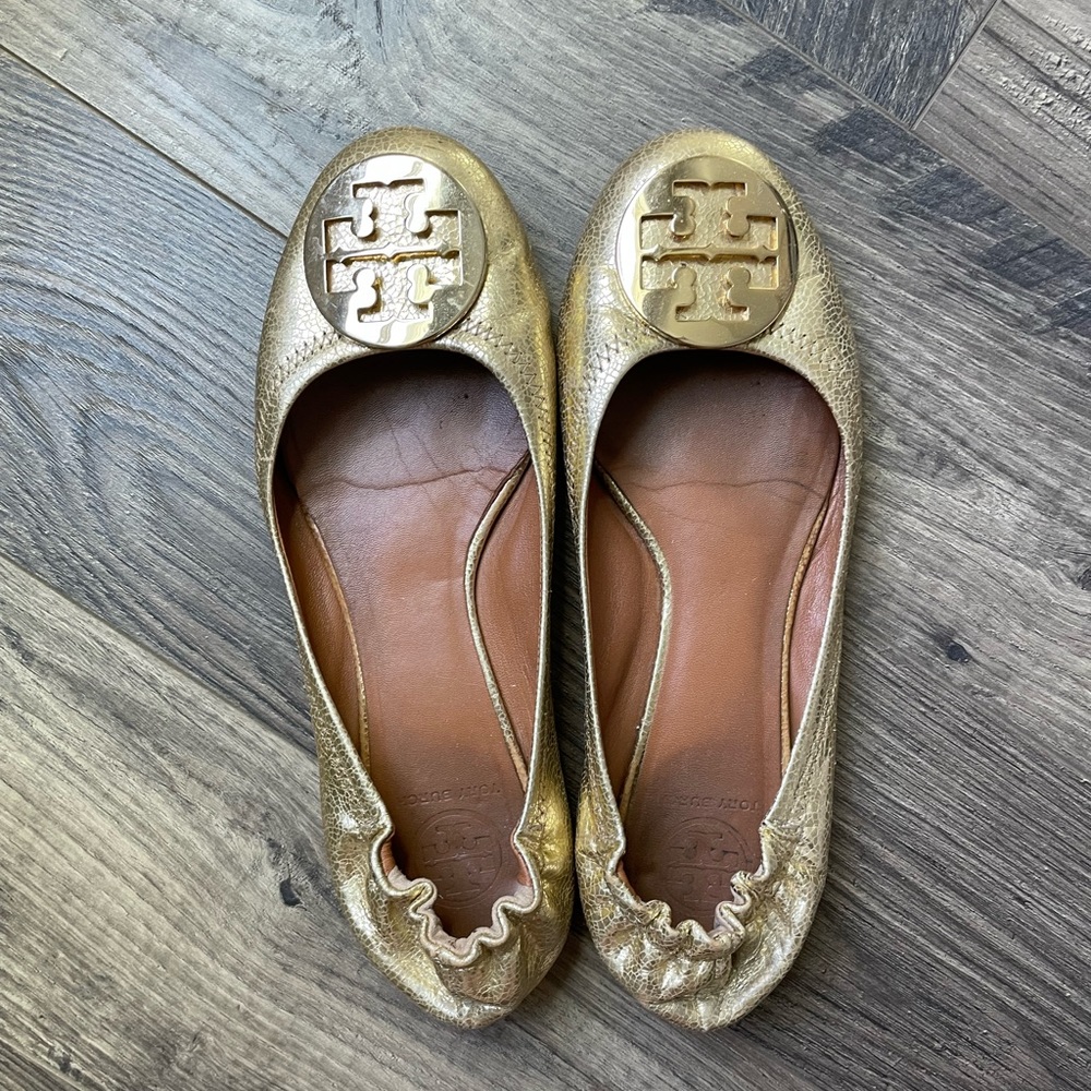 Tory Burch Golden Reva Flats